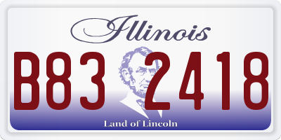IL license plate B832418