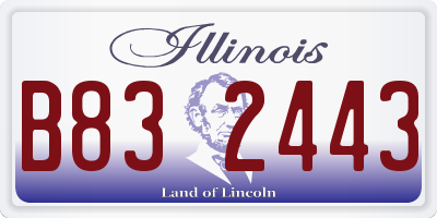 IL license plate B832443