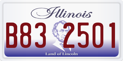 IL license plate B832501