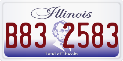 IL license plate B832583