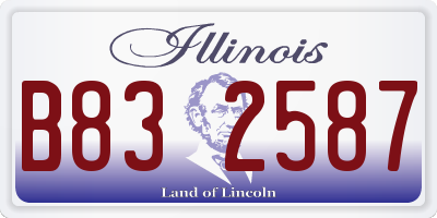 IL license plate B832587
