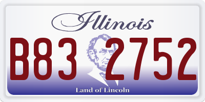 IL license plate B832752