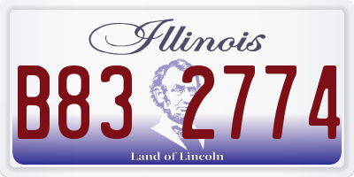 IL license plate B832774