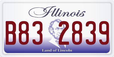 IL license plate B832839