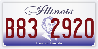 IL license plate B832920