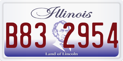 IL license plate B832954