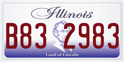 IL license plate B832983