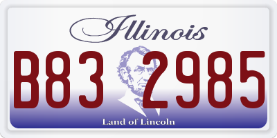 IL license plate B832985