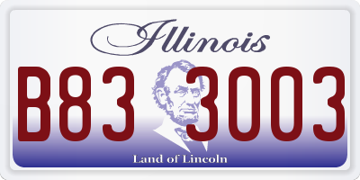 IL license plate B833003
