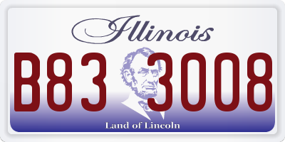 IL license plate B833008