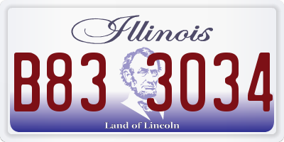 IL license plate B833034