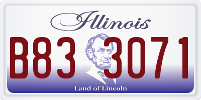 IL license plate B833071