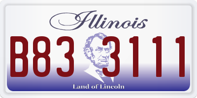 IL license plate B833111