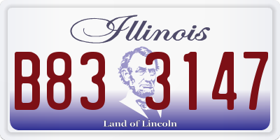 IL license plate B833147