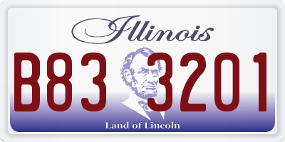 IL license plate B833201