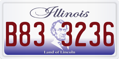 IL license plate B833236