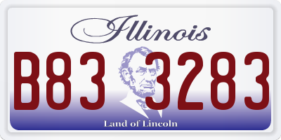 IL license plate B833283