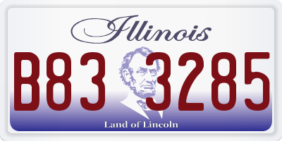 IL license plate B833285
