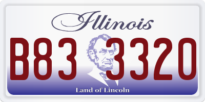 IL license plate B833320