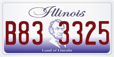 IL license plate B833325