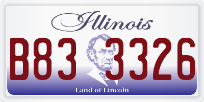 IL license plate B833326