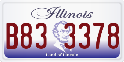 IL license plate B833378