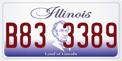 IL license plate B833389
