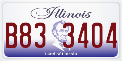 IL license plate B833404