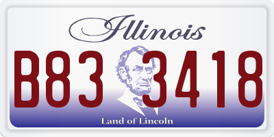 IL license plate B833418