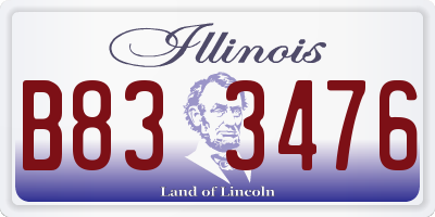 IL license plate B833476