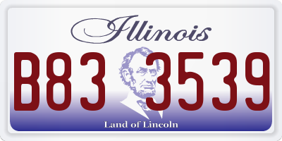 IL license plate B833539
