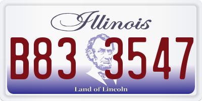 IL license plate B833547