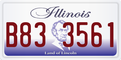 IL license plate B833561