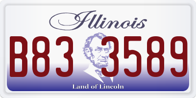IL license plate B833589