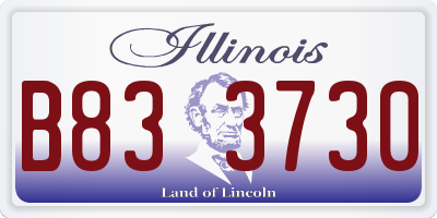 IL license plate B833730