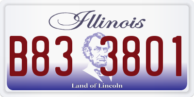 IL license plate B833801
