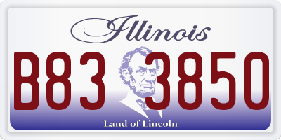 IL license plate B833850