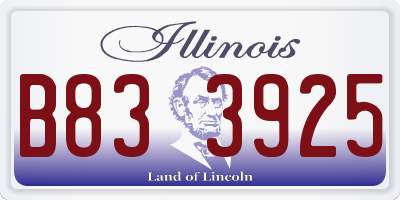 IL license plate B833925