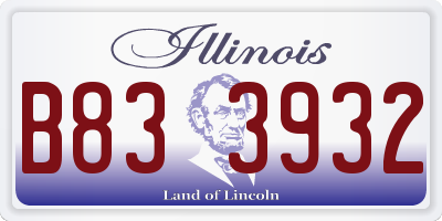 IL license plate B833932
