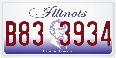 IL license plate B833934