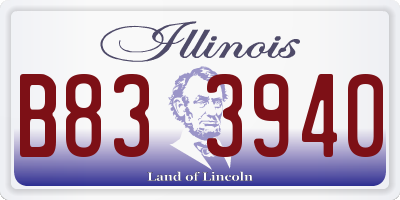 IL license plate B833940
