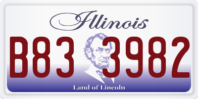 IL license plate B833982