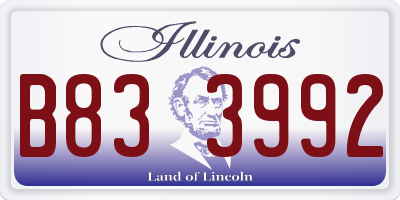 IL license plate B833992