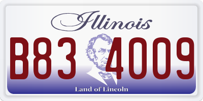 IL license plate B834009