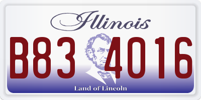 IL license plate B834016