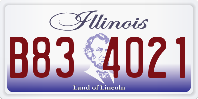 IL license plate B834021