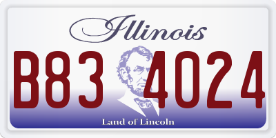 IL license plate B834024