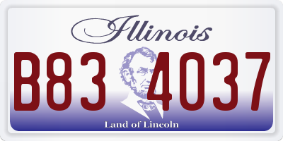 IL license plate B834037
