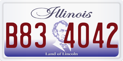 IL license plate B834042