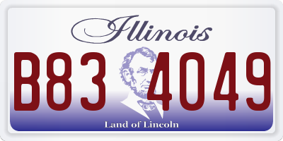 IL license plate B834049